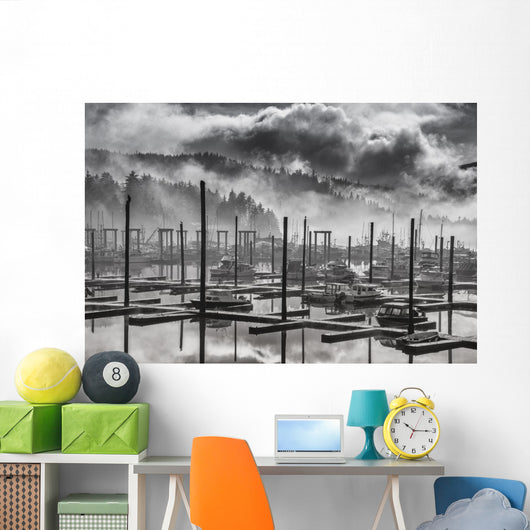 Black and White Fog Wall Decal