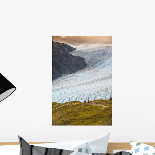 Man and Woman Hiking Wall Decal