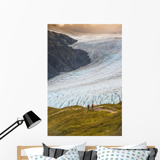Man and Woman Hiking Wall Decal