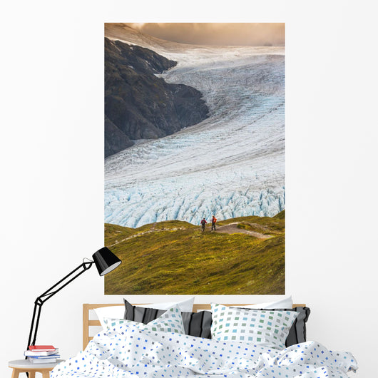 Man and Woman Hiking Wall Decal