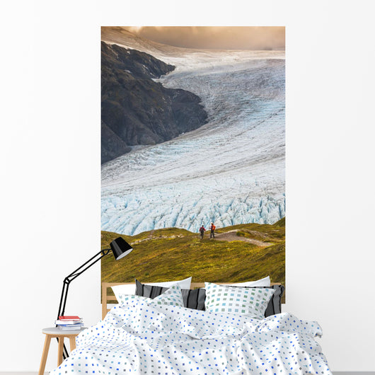Man and Woman Hiking Wall Decal