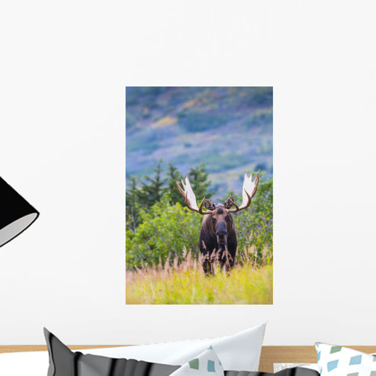 Large Bull Moose Standing Wall Decal