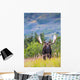 Large Bull Moose Standing Wall Decal