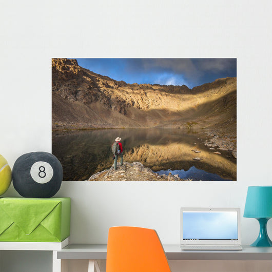 Male Hiker Enjoying Hidden Wall Decal