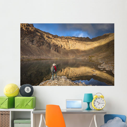Male Hiker Enjoying Hidden Wall Decal