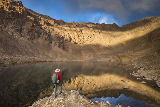 Male Hiker Enjoying Hidden Wall Decal