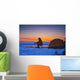 Backpacker Warms His Hands Wall Decal