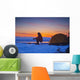 Backpacker Warms His Hands Wall Decal