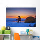 Backpacker Warms His Hands Wall Decal
