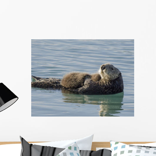 Sea Otter Female with Wall Decal