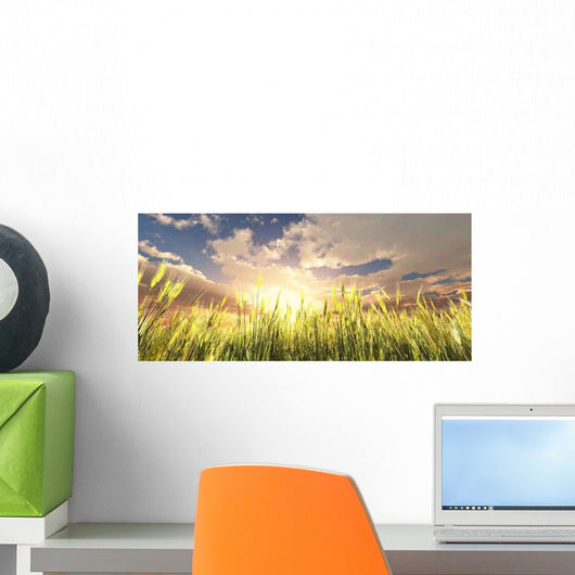 Golden Wheat Field Wall Decal Design 1