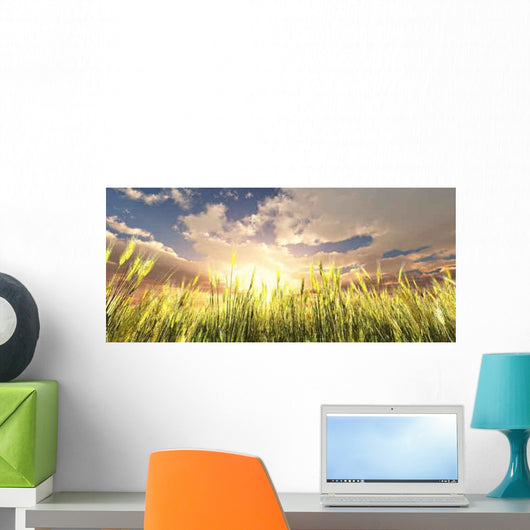 Golden Wheat Field Wall Decal Design 1