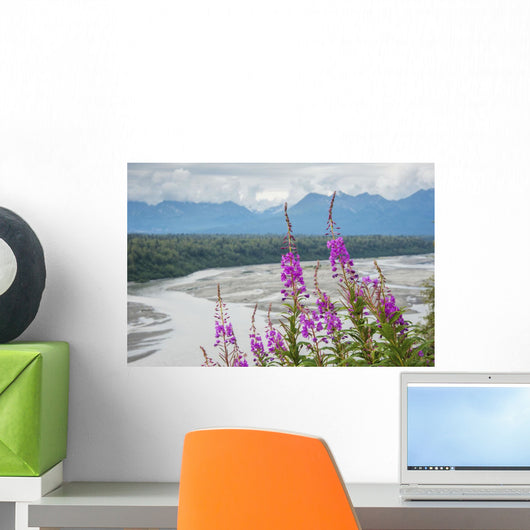 Fireweed with Alaskan Susitna Wall Decal Design 2