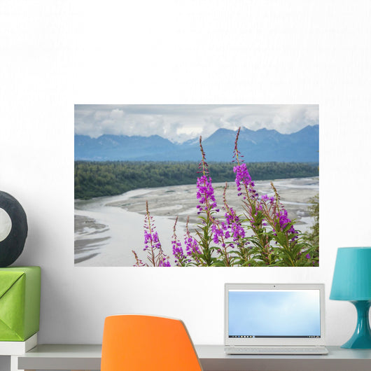 Fireweed with Alaskan Susitna Wall Decal Design 2