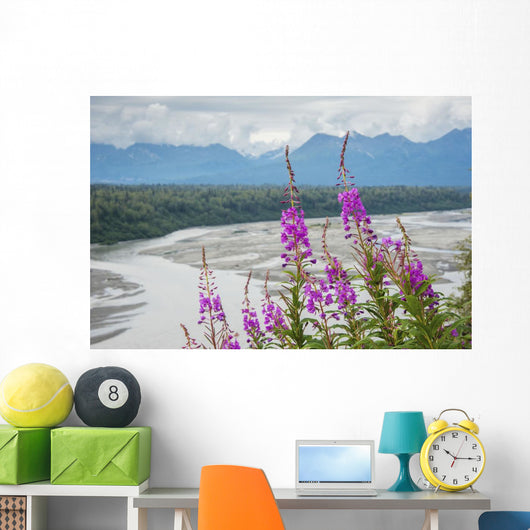 Fireweed with Alaskan Susitna Wall Decal Design 2