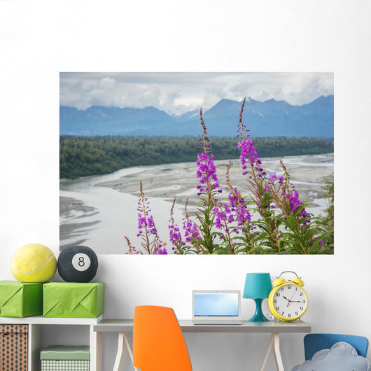 Fireweed with Alaskan Susitna Wall Decal Design 2