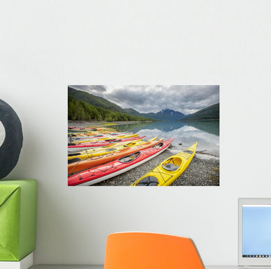 Kayaks Row Shore Eklutna Wall Decal