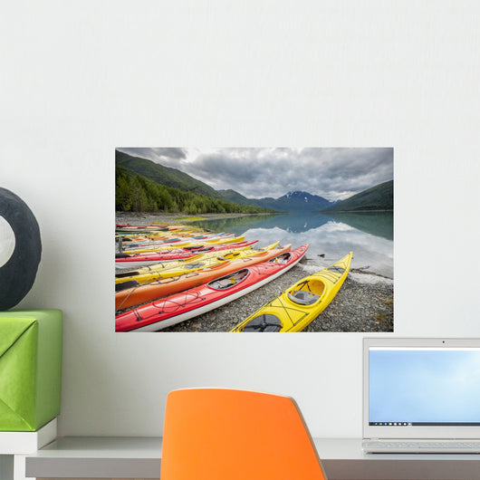 Kayaks Row Shore Eklutna Wall Decal