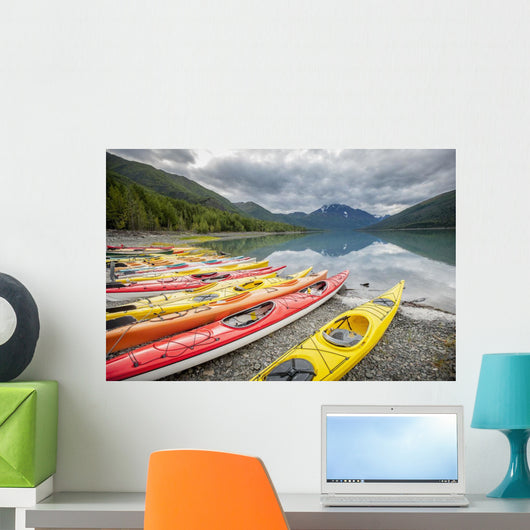 Kayaks Row Shore Eklutna Wall Decal