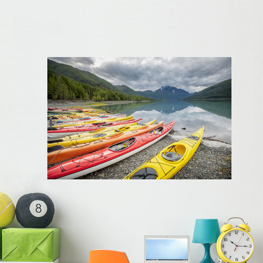 Kayaks Row Shore Eklutna Wall Decal