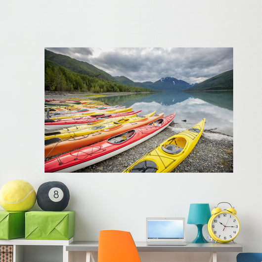 Kayaks Row Shore Eklutna Wall Decal