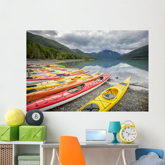 Kayaks Row Shore Eklutna Wall Decal