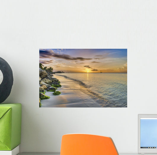 Sunset over Dickenson Bay Wall Decal Design 1