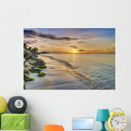 Sunset over Dickenson Bay Wall Decal Design 1
