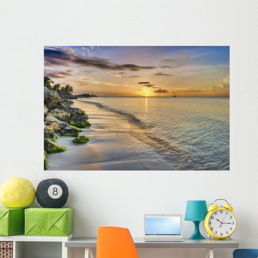 Sunset over Dickenson Bay Wall Decal Design 1