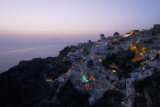 Aerial Oia and Windmill Wall Decal