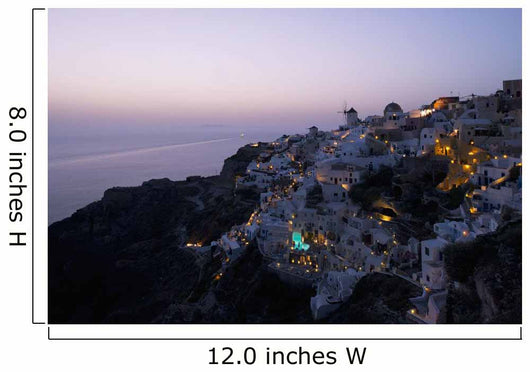Aerial Oia and Windmill Wall Decal