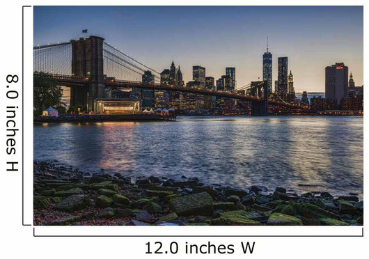 Manhattan Skyline Twilight with Wall Decal