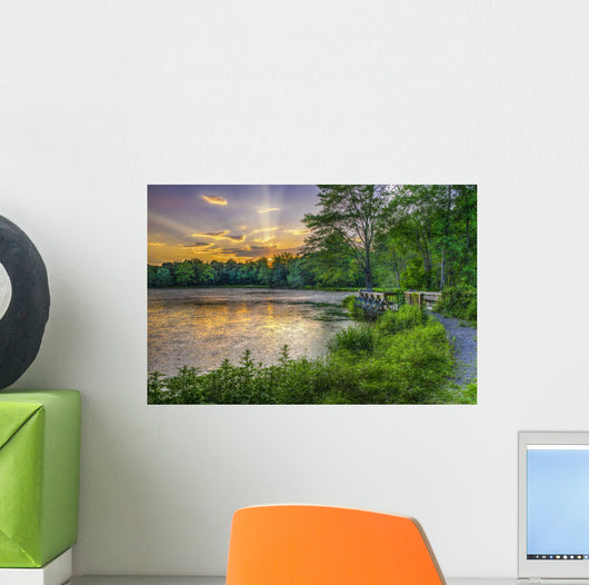 Lakeside Sunset Wall Decal