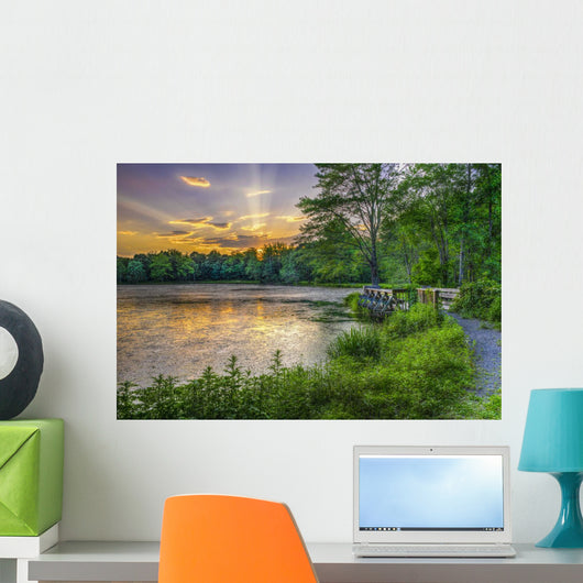 Lakeside Sunset Wall Decal