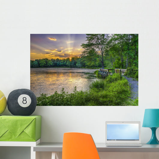 Lakeside Sunset Wall Decal