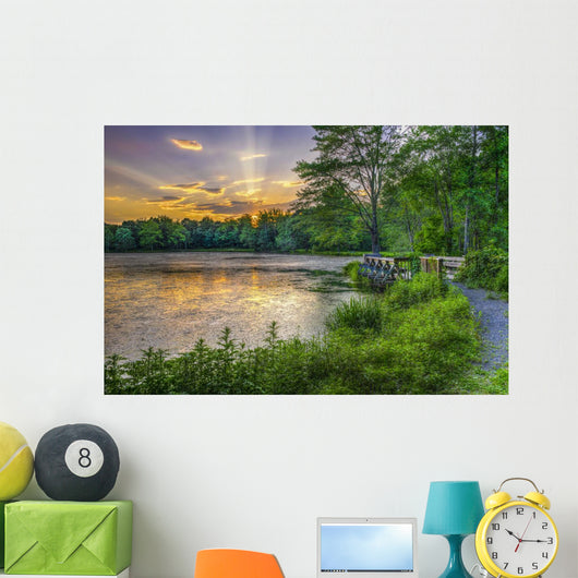 Lakeside Sunset Wall Decal