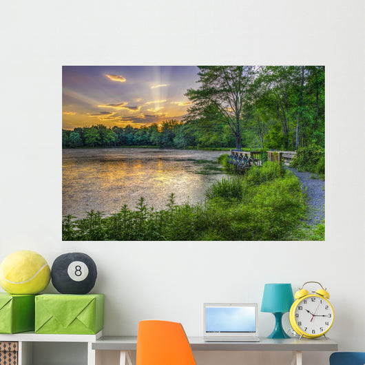 Lakeside Sunset Wall Decal