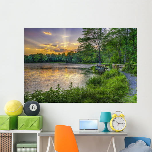 Lakeside Sunset Wall Decal