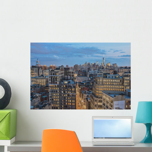 Lower Manhattan Twilight Wall Decal