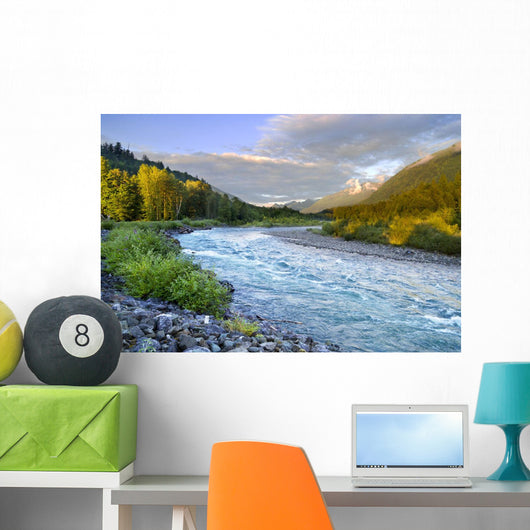 Rushing River and Autumn Wall Decal