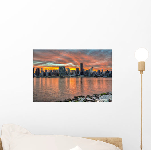 Sunset over Manhattan Gantry Wall Decal