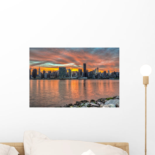 Sunset over Manhattan Gantry Wall Decal