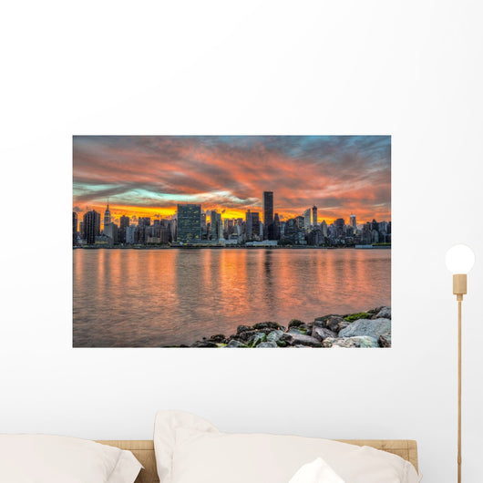 Sunset over Manhattan Gantry Wall Decal
