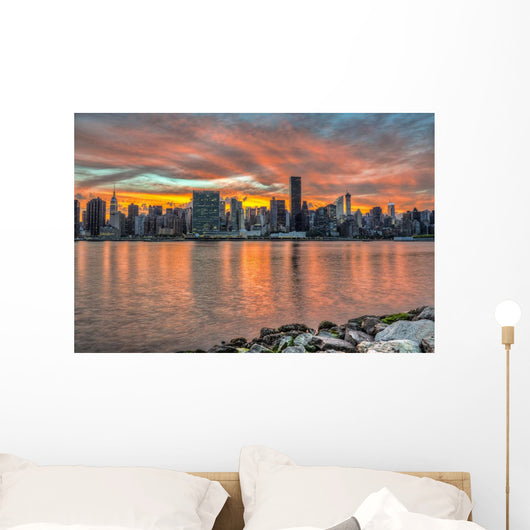 Sunset over Manhattan Gantry Wall Decal