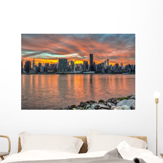 Sunset over Manhattan Gantry Wall Decal