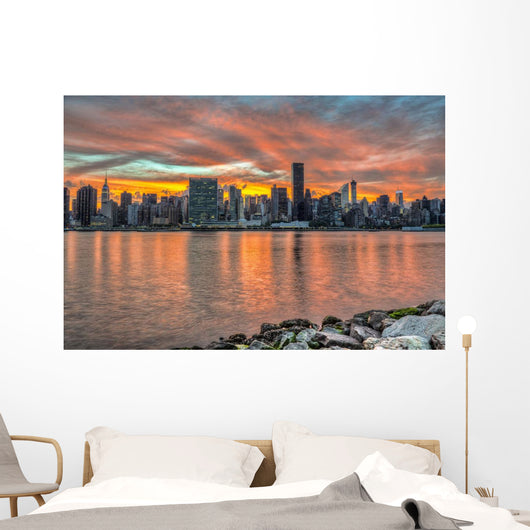 Sunset over Manhattan Gantry Wall Decal
