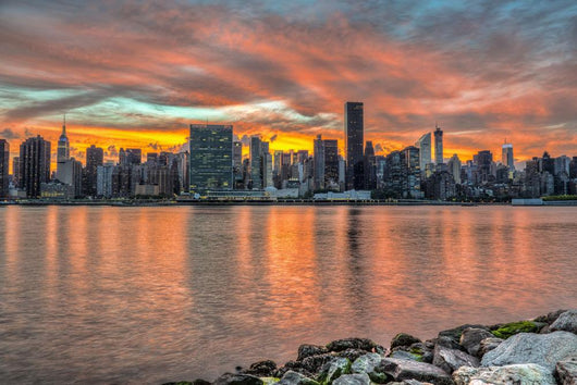 Sunset over Manhattan Gantry Wall Decal