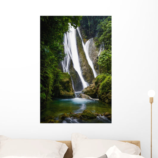Waterfall over Moss Covered Wall Decal