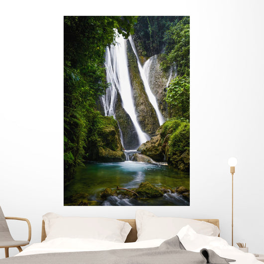 Waterfall over Moss Covered Wall Decal