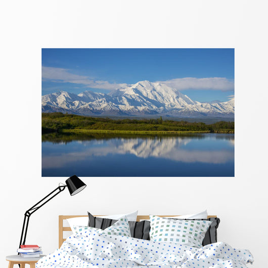 Scenic Mt McKinley Reflecting Wall Decal Design 1
